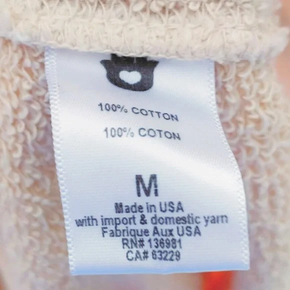 Spiritual Gangster Maya Cut Off Sweatshirt in Beige Size M - Picture 6 of 6